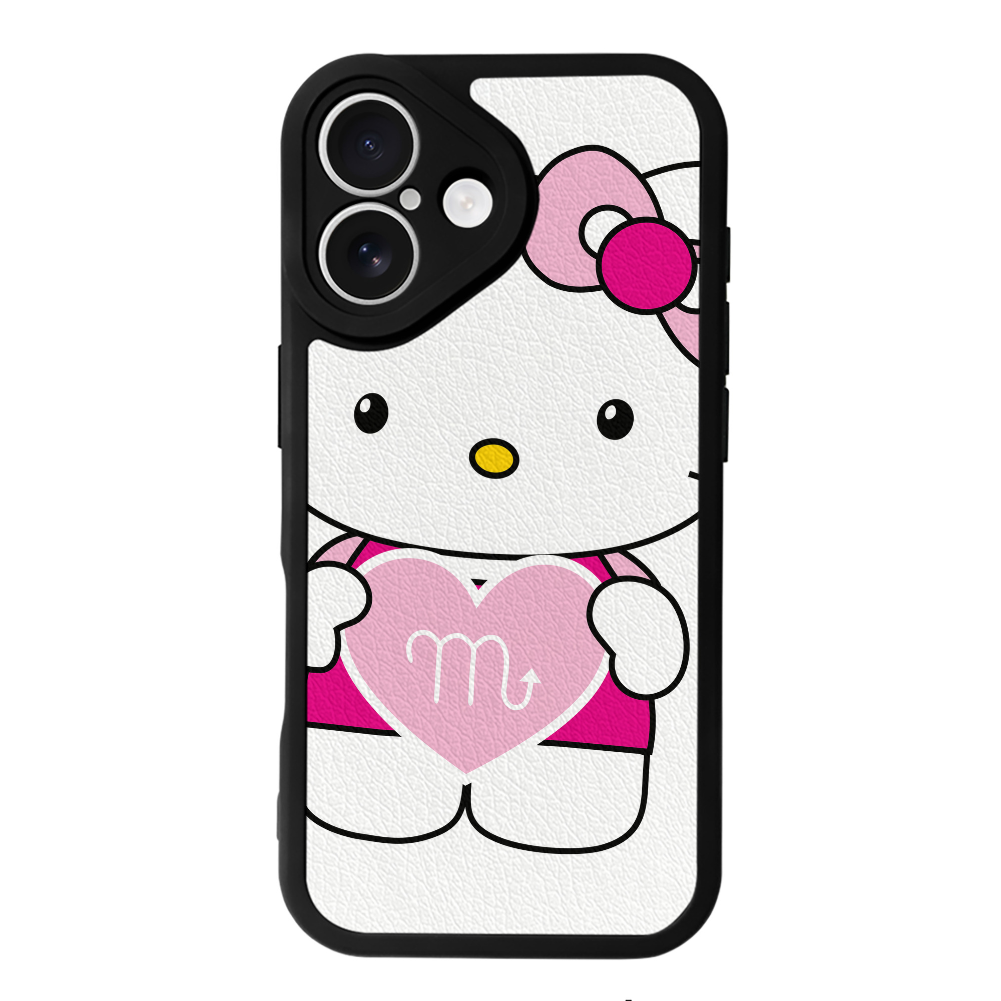 （画像用） Hello Kitty ハローキティ 【iPhone 16シリーズ対応】シリコンスマホケース（レザー調） 材質：シリコン